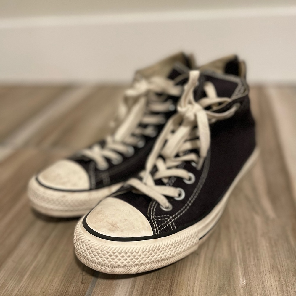 Black Converse Hi-Tops with Zippers on the back